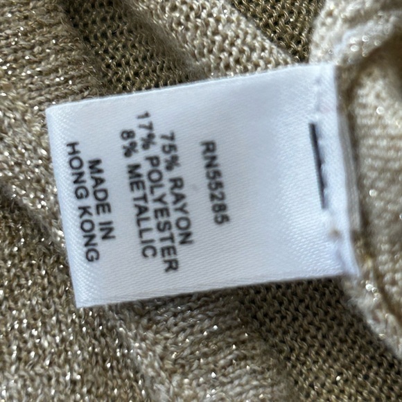 Express design studio blouse metallic gold shimmer oversized glamour holiday - Picture 10 of 13